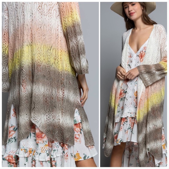 POL Hand Dyed Knit Sherbet Cardigan - Picture 6 of 11